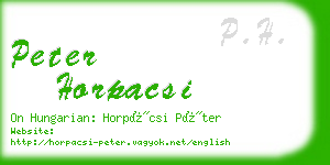 peter horpacsi business card